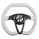 Рулевое колесо BARRACUDA обод белый, спицы серебряные д. 350 мм Volanti Luisi VN135002-08
