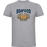 Kruskis CA65500358C066 Футболка с коротким рукавом Seafood Crab Серый Heather Grey L