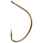Mustad 37140-BR-2-10 Wide Gap Крючки С Одним Глазком Золотистый Bronze 2