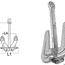 Якорь Холла из оцинкованной стали 4.2кг 320x180 мм, Osculati 01.142.04