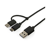 Muvit MUUSC0173 USB-кабель к Micro USB/тип C 2.1A 1 M Черный Black