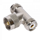 UHF-T-Piece, 2 розетки PL258 / 1 вилка PL259