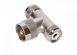 UHF-T-Piece, 2 розетки PL258 / 1 вилка PL259