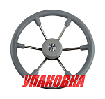 Рулевое колесо LEADER TANEGUM серый обод серебряные спицы д. 360 мм (упаковка из 3 шт.) Volanti Luisi VN7360-03_pkg_3