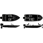 Seachoice 50-97311 Sterling Series Fish And Ski Лодка Оболочка Черный Silver 4.9 x 5.6 m Boat 
