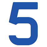 Регистрационная цифра «5» для паруса Bainbridge SN230BU5 230мм синяя из самоклеящейся ткани
