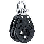 Harken 2662 Carbo 75 Mm Двойной шкив Черный  Black / Silver