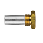 Цинковый анод Tecnoseal 02353T Ø15x30мм стержневой с латунной заглушкой для двигателей Lombardini