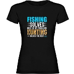 Kruskis 11502309lc080 Футболка с коротким рукавом Fishing Solves Black 30x25x2