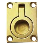 Plastimo 13859 Flush Ring Pull Handle  Polished Brass 64 (2 pcs)