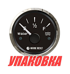 Указатель уровня пресной воды 0-190 Ом (ЕВРО), черный циферблат, нержавеющий ободок, д. 52 мм, Marine Rocket (упаковка из 10 шт.) WLM0003BSMR_pkg_10