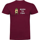 Купить Kruskis CA655005116K150 Футболка с коротким рукавом Born To Fish Красный Dark Red 2XL 7ft.ru в интернет магазине Семь Футов