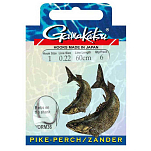 Gamakatsu 180026-00100-00022-00 Booklet Zander Worm36 Связанные Крючки 0.220 мм Черный NS Black 1 