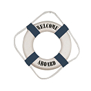 Купить Спасательный круг декоративный Nauticalia 13613 250мм белый с синим 7ft.ru в интернет магазине Семь Футов