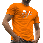 Kruskis CA65500131K043 Футболка с коротким рукавом Shut Up And Fish Оранжевый Orange S
