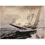 Постер Стремление "Endeavour" Гэвина Уолдрона Art Boat/OE P50x100EndeRMC 50x100см в коричневой раме с веревкой