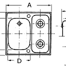 Комбинированная газовая плита SMEV C 490 x 460 с мойкой справа 240 x 340, Osculati 50.101.74DX