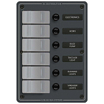 Blue sea systems 661-8053 6 Position Water Resistant Swtich Panel Черный Slate Grey