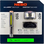 Nebo tools ne0033cp4 Фонарик Set-Lil Larry 500 Flex & Einstein Duo 400 Black 12x12x7