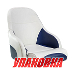 Кресло с болстером Ocean Flip Up, обивка белый/синий винил (упаковка из 2 шт.) Marine Rocket 13127-MR_pkg_2