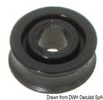Шкив из делрина 17 мм для тросов 5 мм черный, Osculati 55.245.01