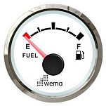 Wema WEM210624 Silverline NMEA2000 Индикатор уровня топлива White / Silver 52 mm