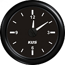 Купить Аналоговые кварцевые часы KUS BB KY09202 Ø52мм 12/24В IP67 12-часовой формат чёрный/чёрный 7ft.ru в интернет магазине Семь Футов