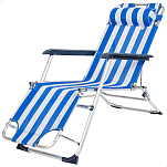 Aktive R-140286876-62299 Раскладной шезлонг с подушкой отремонтированы Blue / White 153 x 60 x 83 cm
