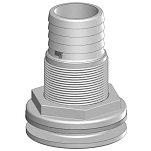 Trudesign tru90435 Рифленый сквозной фитинг BSP White 7x13x7 50 mm