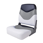 Сиденье мягкое складное Premium High Back Boat Seat, бело-серое Newstarmarine 75128WGC