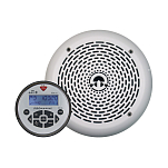 Радиоприёмник судовой LTC PROMarine 1111 3101 18 частот усилитель Mosfet 4x65Вт Bluetooth/USB/AUX IP67 с динамиками Marine Quality 1852 Ø194мм 120Вт белый