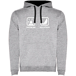 Kruskis SU1067045802K098 Толстовка с капюшоном Problem Solution Sail Two-Colour Серый Heather Grey / Black XL