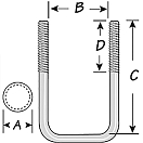 Купить Tiedown engineering 241-86210 Zinc Plated Square U-Bolt Серебристый 3/8´´ x 3-1/8´´ x 4´´  7ft.ru в интернет магазине Семь Футов