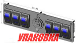 Панель бортового питания 6 переключателей, розетка питания (упаковка из 2 шт.) Marine Rocket MR6S1PL2_pkg_2