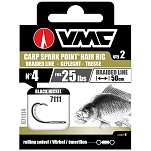 VMC 071116 Carp Spark Point Hair Rig Связанные Крючки Черный Black Nickel 6 