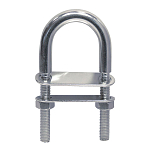 Euromarine 005407 M12x120 mm Двойной пластинчатый U-образный болт Серебристый Grey