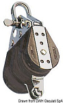 Трехшкивный блок на шарикоподшипниках из делрина с такелажной скобой и направляющей скобой Viadana 28 мм 150 - 750 кг 8 мм, Osculati 55.033.08