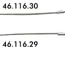 SS plate + cable w/spring ball locking pin, 46.116.30