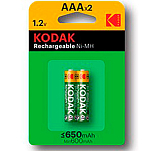 Kodak 30955042 Ni-MH AAA LR3 650 mAh Аккумуляторы 2 Единицы Зеленый Green / Yellow