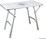 Складной стол палубный 800х400х610мм прямоугольный из белого верзалита и алюминия, Osculati 48.354.02