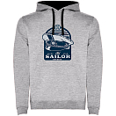 Купить Kruskis SU1067065802C052 Толстовка с капюшоном Sailor Two-Colour Серый Heather Grey / Black 3XL 7ft.ru в интернет магазине Семь Футов