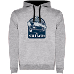 Kruskis SU1067065802C052 Толстовка с капюшоном Sailor Two-Colour Серый Heather Grey / Black 3XL