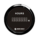 Счетчик моточасов цифровой 0-99999, 9 ч., черный циферблат, черный ободок, д. 52 мм, Marine Rocket HMD0004BBMR