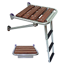 Купить Forniture nautiche italiane 3030430 303043 3 Шаги Лестница С Платформа Brown / Silver 390 x 450 mm  7ft.ru в интернет магазине Семь Футов