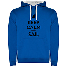 Купить Kruskis SU1067050501S090 Толстовка с капюшоном Keep Calm And Sail Two-Colour Голубой Royal Blue / White 2XL 7ft.ru в интернет магазине Семь Футов