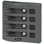 Blue sea systems 661-4374 Weatherdeck Panel Circuit Breaker 4 Position Серый Grey