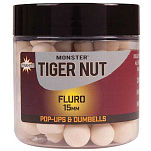 Dynamite baits 34DBDY957 Monster Tiger Nut Pop Ups Белая  White Fluro 15 mm 