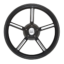 Купить Рулевое колесо Ultraflex V56B/CH 21351A Ø350x95мм рукоятка из чёрного полиуретана с хромированными вставками 7ft.ru в интернет магазине Семь Футов