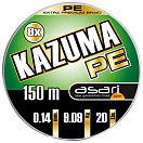 Купить Asari LAK810016 Kazuma 8X PE 100 M Линия Зеленый  Green 0.160 mm  7ft.ru в интернет магазине Семь Футов