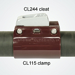 Стопор щелевой для гика Clamcleat Unifiber CL244S1 c нейлоновым зажимом стрелы 36-37мм для троса Ø3-5мм 42x22x20мм из серого алюминия